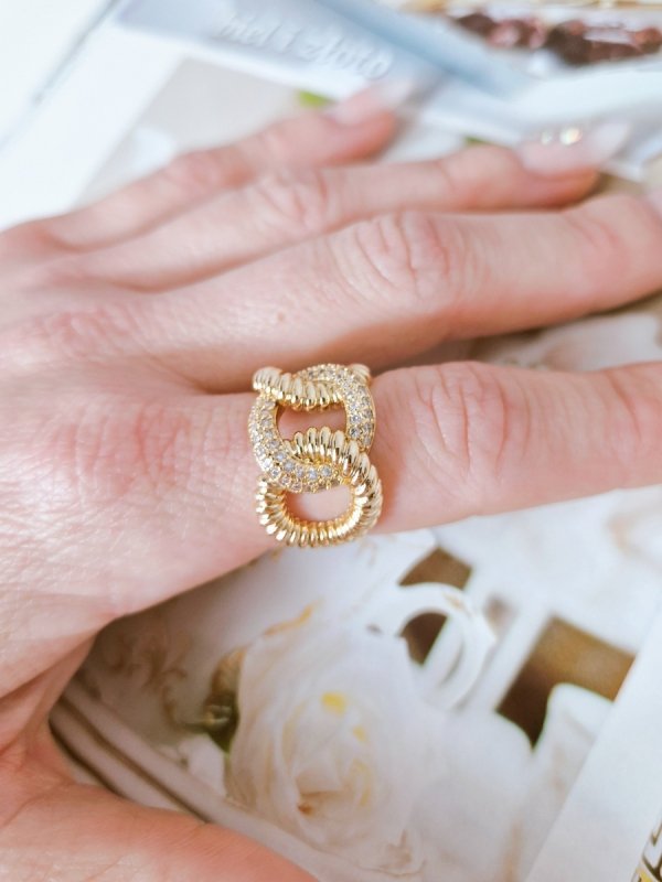 gold ring 18,60mm. gold-plated engagement xuping