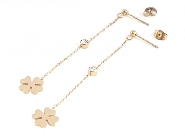 gold earrings made of stainless steel