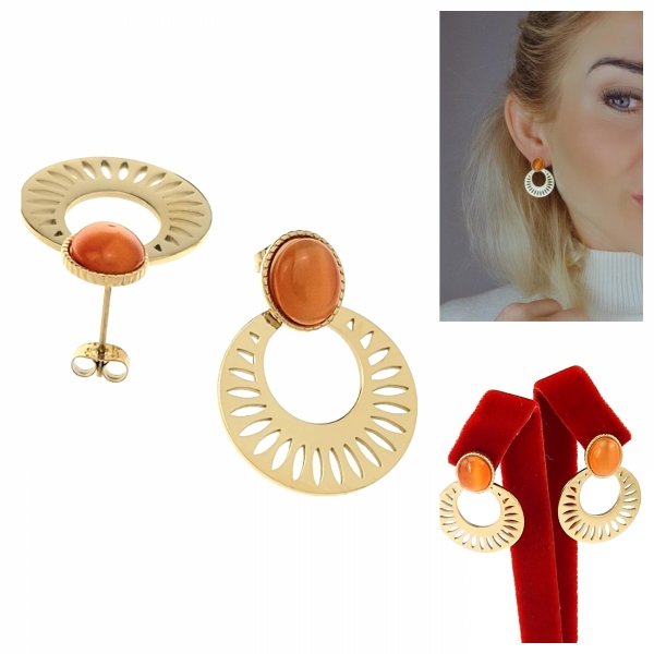 gold earrings made of stainless steel