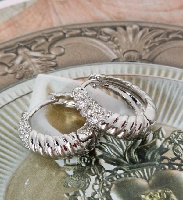 gold plated earrings with exclusive cubic zirconia