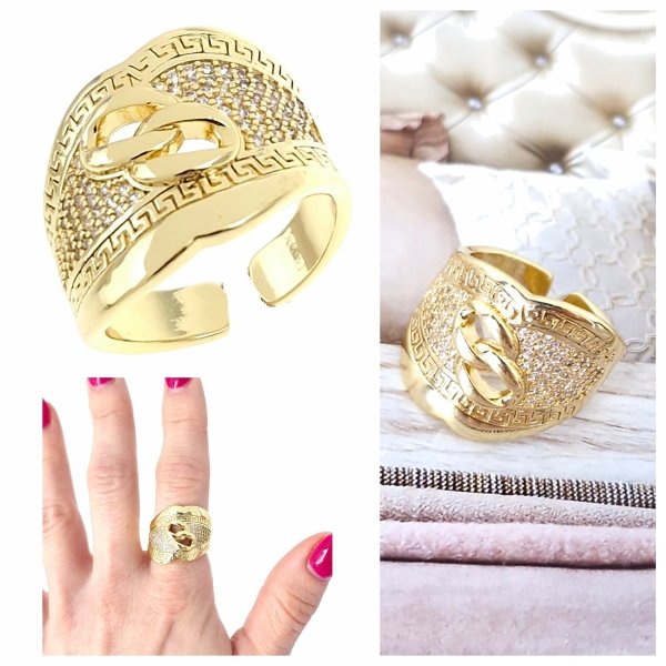 gold ring 17,00mm. gold-plated engagement xuping