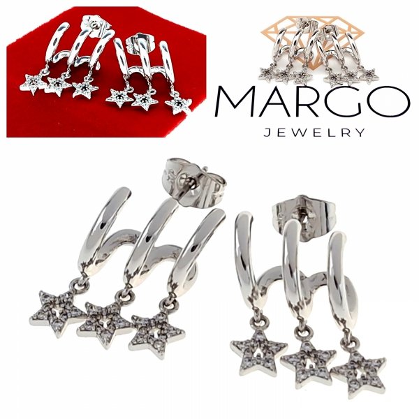 gold plated earrings with exclusive cubic zirconia