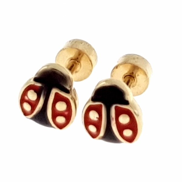 Golden earrings silk flowers