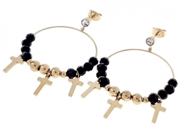 gold earrings made of stainless steel