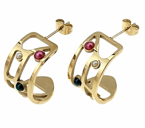 gold earrings made of stainless steel