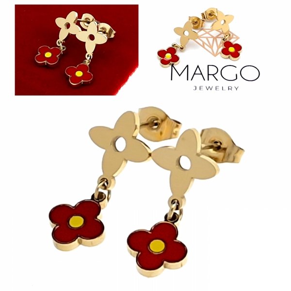 gold earrings made of stainless steel