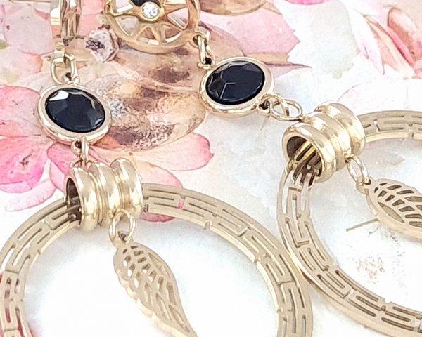 gold earrings made of stainless steel