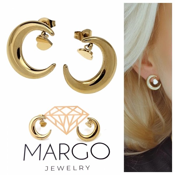gold earrings made of stainless steel