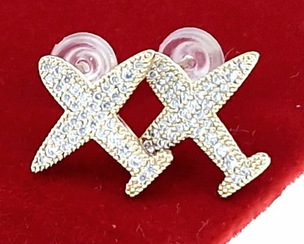 gold plated earrings with exclusive cubic zirconia