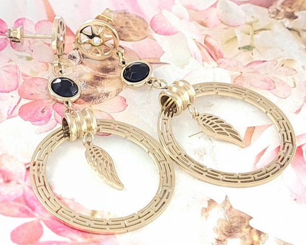 gold earrings made of stainless steel