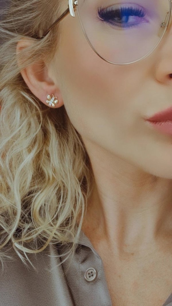 gold plated earrings with exclusive cubic zirconia