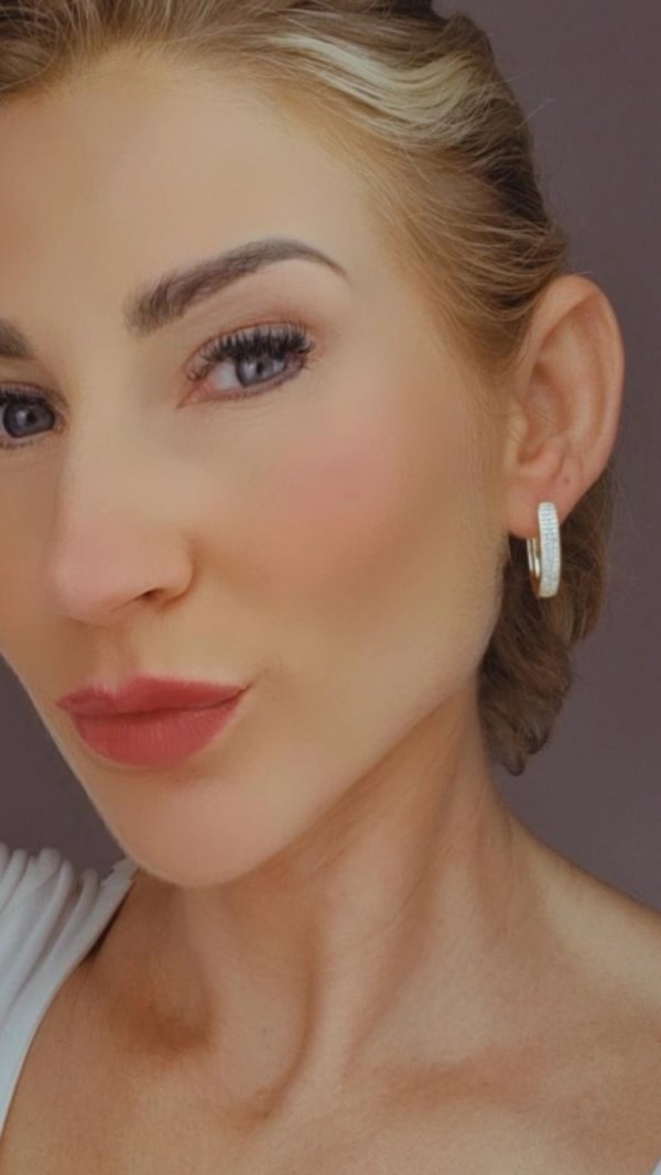 gold plated earrings with exclusive cubic zirconia