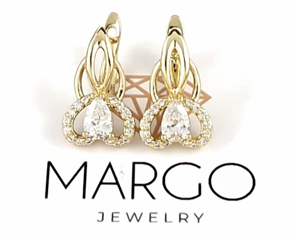 gold plated earrings with exclusive cubic zirconia