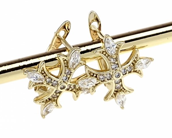gold plated earrings with exclusive cubic zirconia