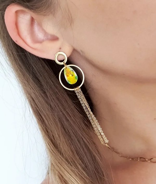 gold earrings made of stainless steel