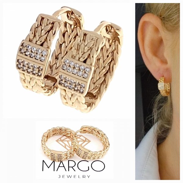 gold plated earrings with exclusive cubic zirconia