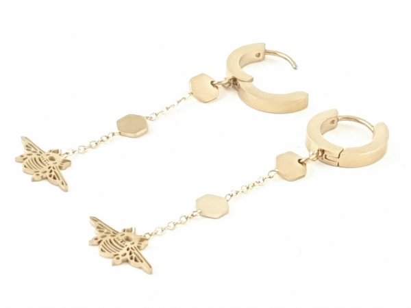 gold earrings made of stainless steel