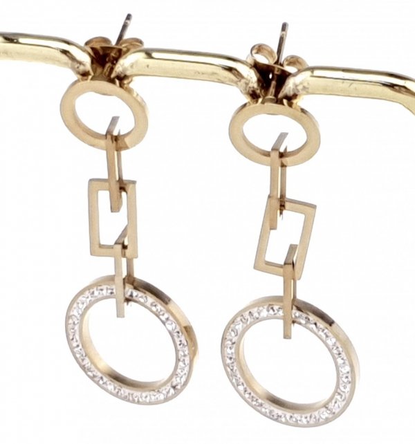 gold earrings made of stainless steel