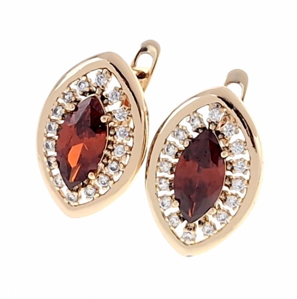 gold plated earrings with exclusive cubic zirconia