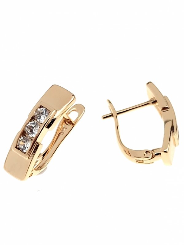 gold plated earrings with exclusive cubic zirconia