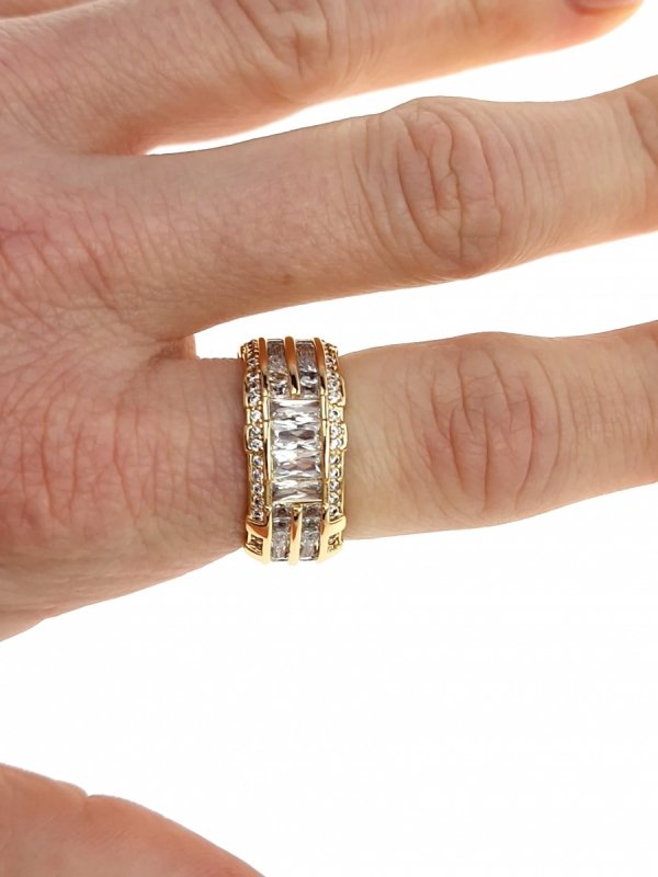 gold ring 18,60mm. gold-plated engagement xuping