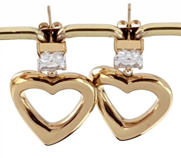 gold earrings made of stainless steel