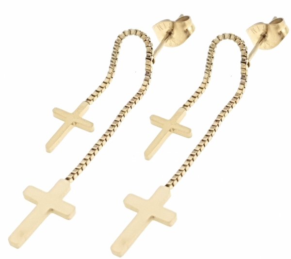 gold earrings made of stainless steel