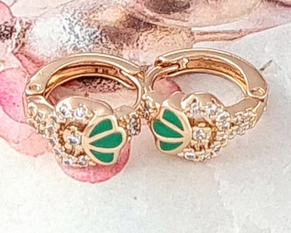 gold plated earrings with exclusive cubic zirconia