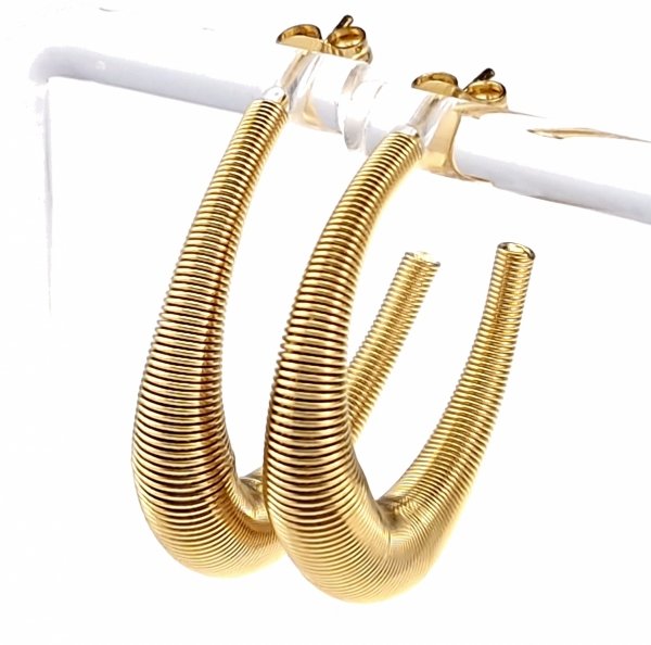 gold earrings made of stainless steel