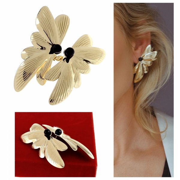 gold earrings made of stainless steel