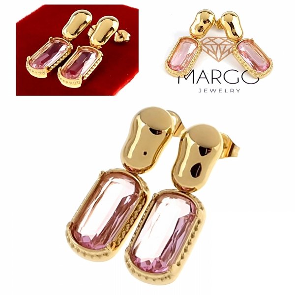 gold earrings made of stainless steel