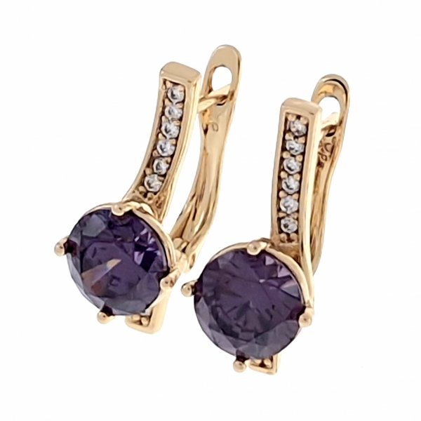 gold plated earrings with exclusive cubic zirconia
