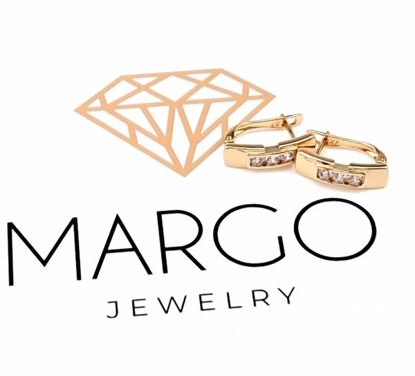 gold plated earrings with exclusive cubic zirconia