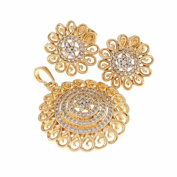 18k gold plated set pendant earrings xuping