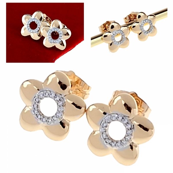 gold plated earrings with exclusive cubic zirconia