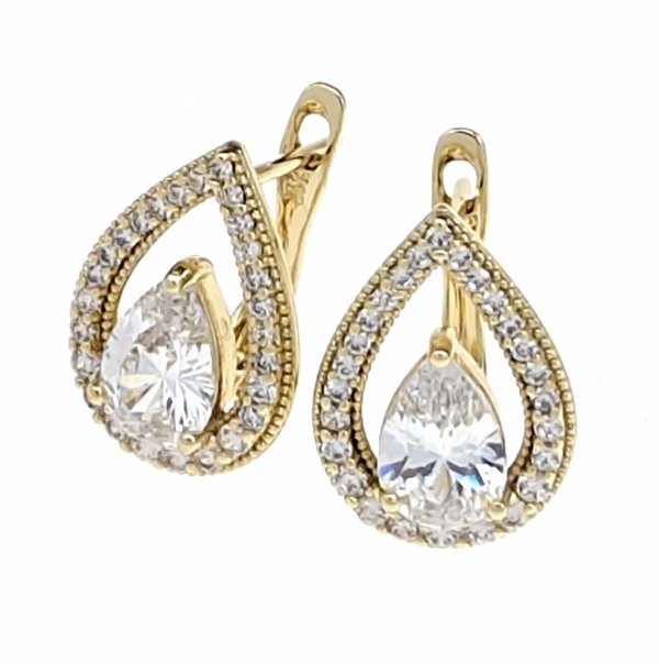 gold plated earrings with exclusive cubic zirconia
