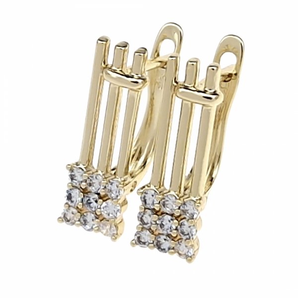 gold plated earrings with exclusive cubic zirconia