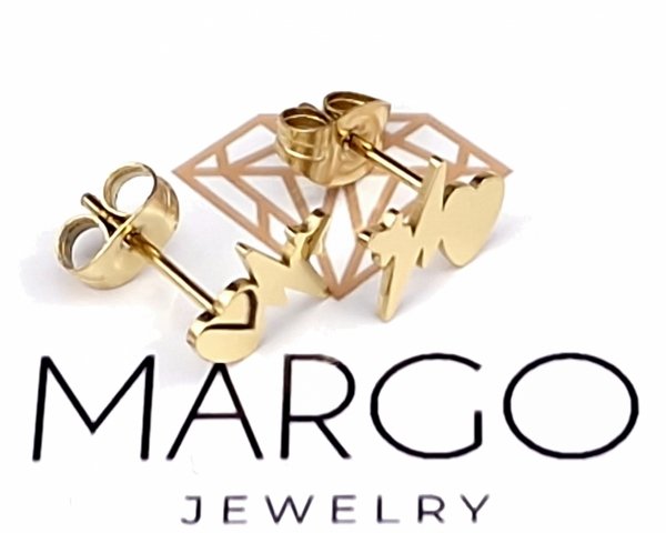 gold earrings made of stainless steel