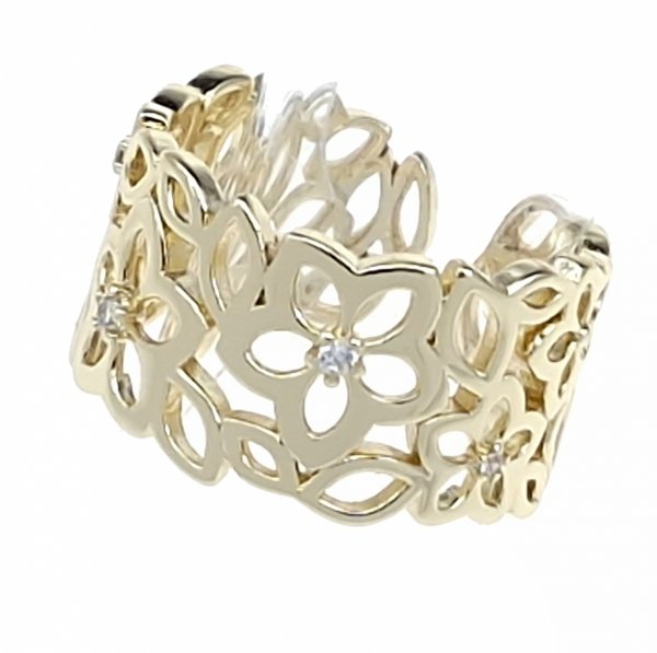 gold ring 17,00mm. gold-plated engagement xuping