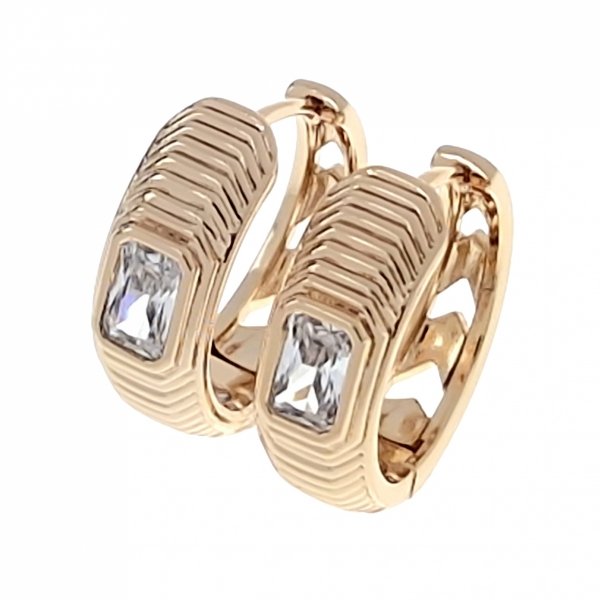 gold plated earrings with exclusive cubic zirconia