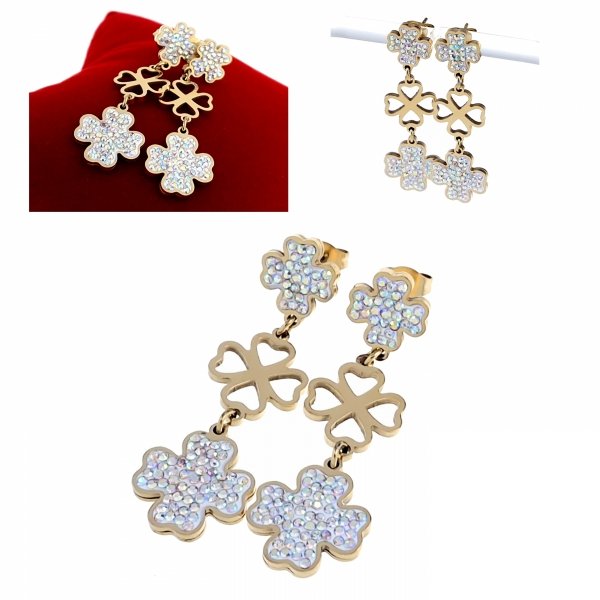 gold earrings made of stainless steel