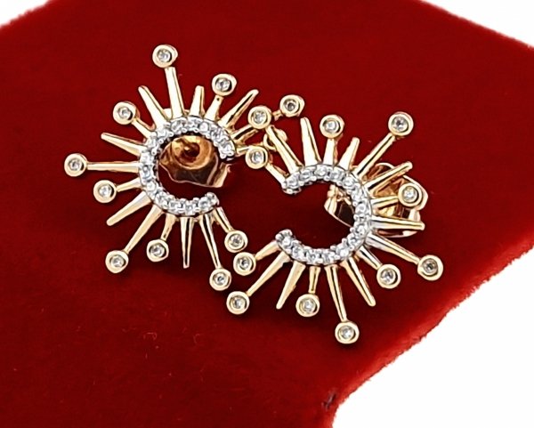 gold plated earrings with exclusive cubic zirconia