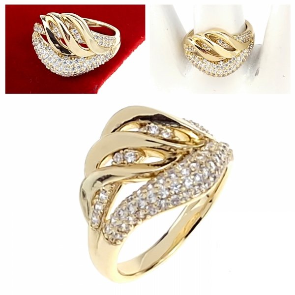 gold ring 18,60mm. gold-plated engagement xuping