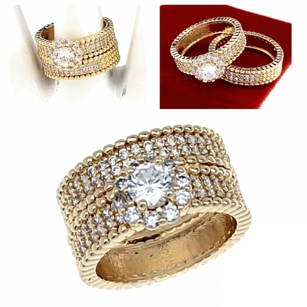 gold ring 18,60mm. gold-plated engagement xuping