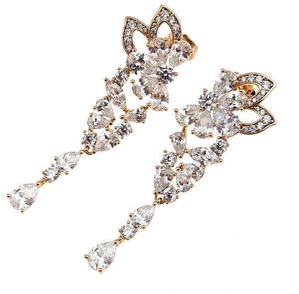 gold plated earrings with exclusive cubic zirconia
