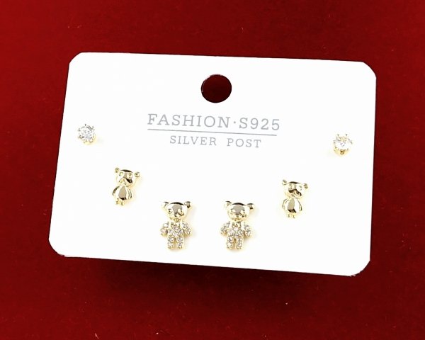 gold plated earrings with exclusive cubic zirconia