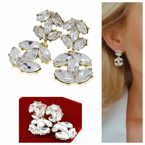 gold plated earrings with exclusive cubic zirconia