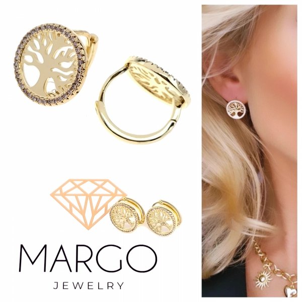 gold plated earrings with exclusive cubic zirconia