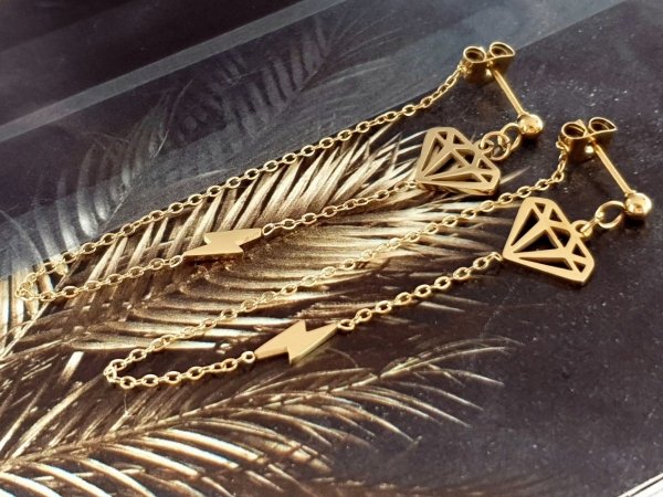 gold earrings made of stainless steel