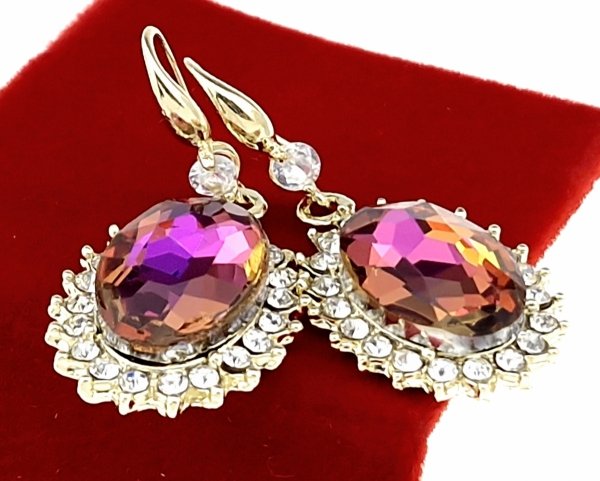gold plated earrings with exclusive cubic zirconia